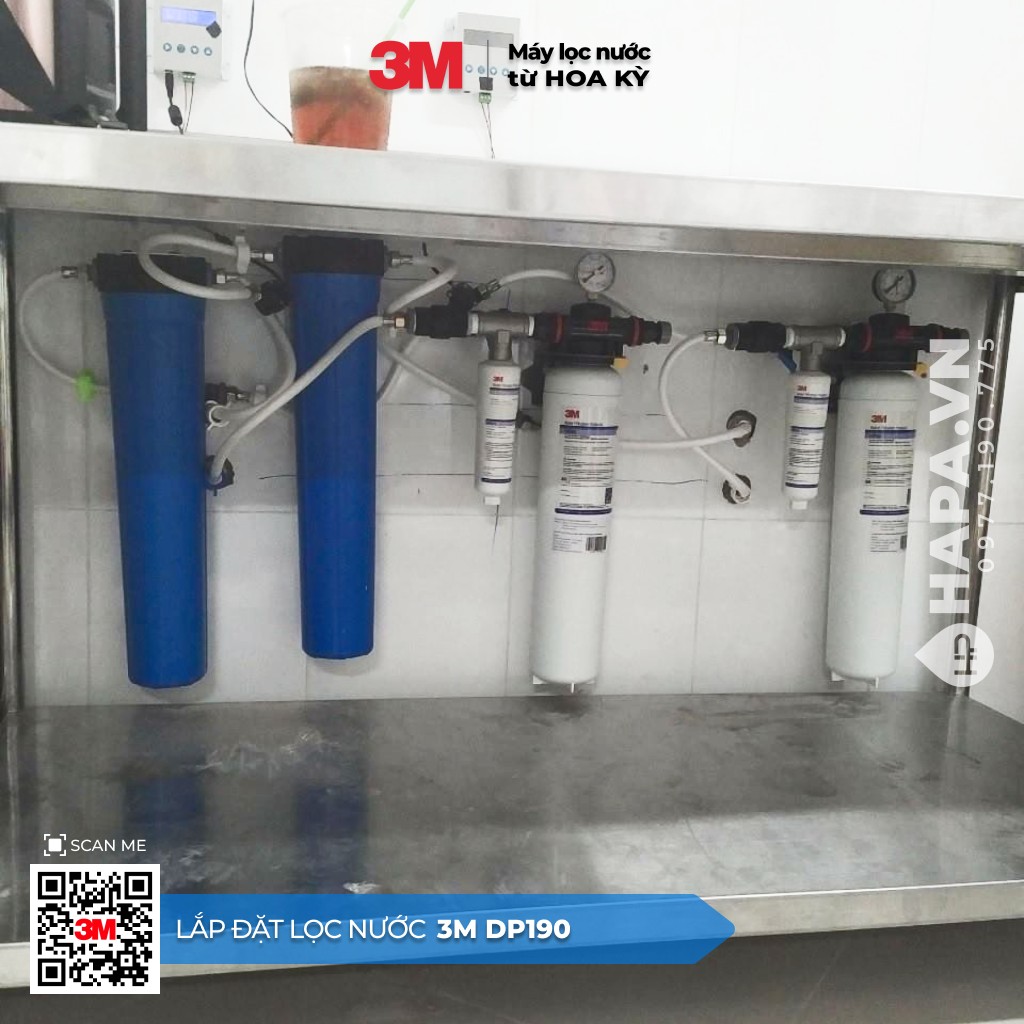 Hình ảnh lắp đặt thực tế của Máy Lọc Nước 3M DP190 Chuyên dùng cho Horeca, Nhà Hàng, Quán Cafe