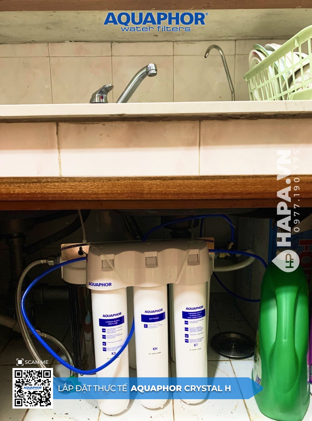 Hình ảnh lắp đặt thực tế của Máy Lọc Nước AQUAPHOR CRYSTAL H tại Chung cư Gia Phúc, Bình Thủy, Cần Thơ