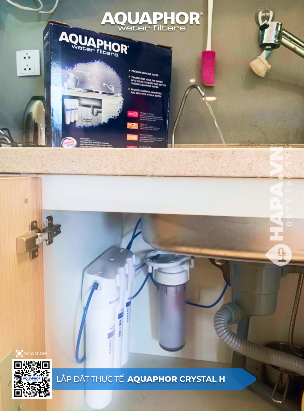 Hình ảnh lắp đặt thực tế của Máy Lọc Nước AQUAPHOR CRYSTAL H tại Hoàng Anh Gia Lai, Thanh Khê, Đà Nẵng