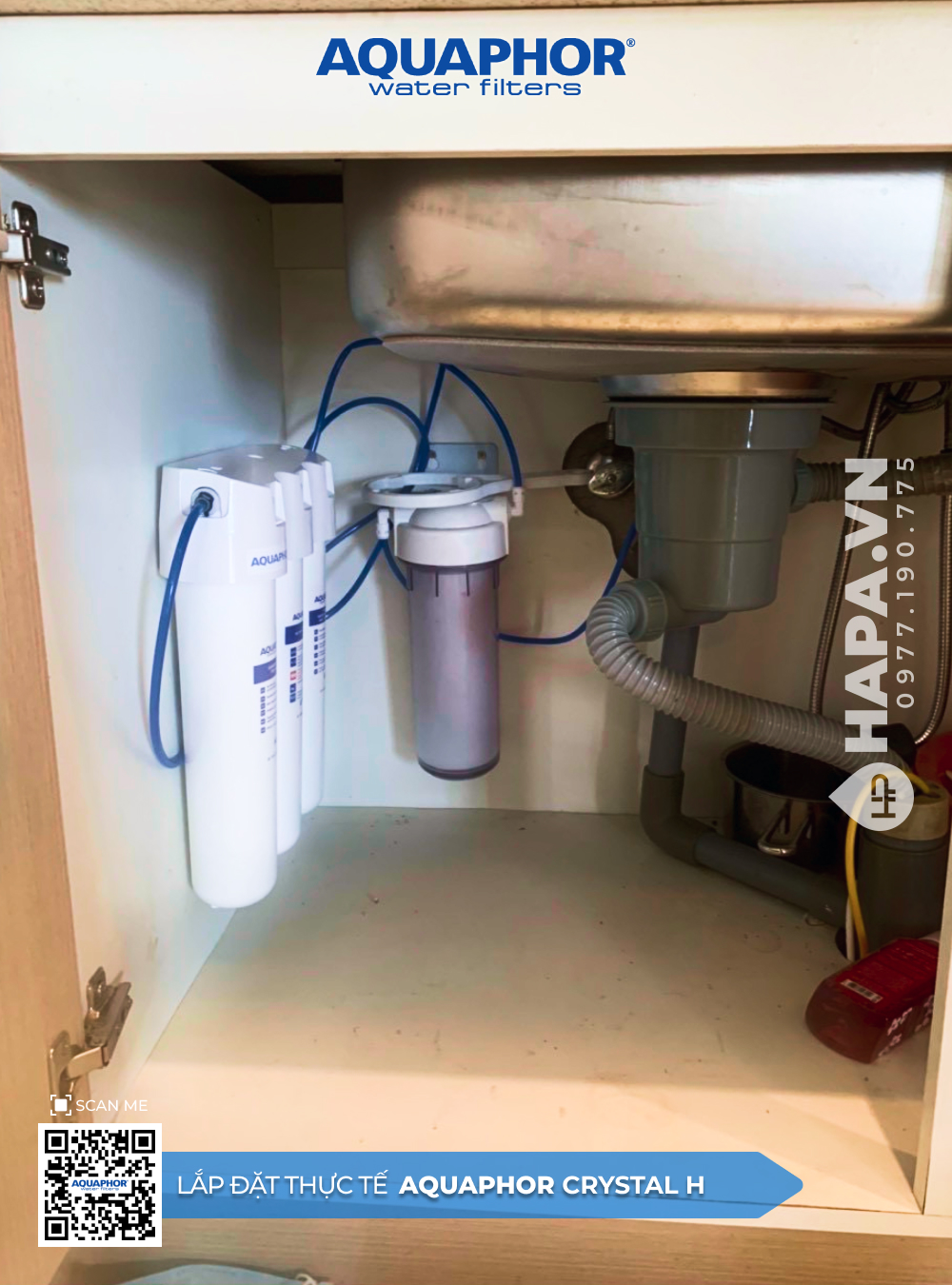 Hình ảnh lắp đặt thực tế của Máy Lọc Nước AQUAPHOR CRYSTAL H tại Hoàng Anh Gia Lai, Thanh Khê, Đà Nẵng