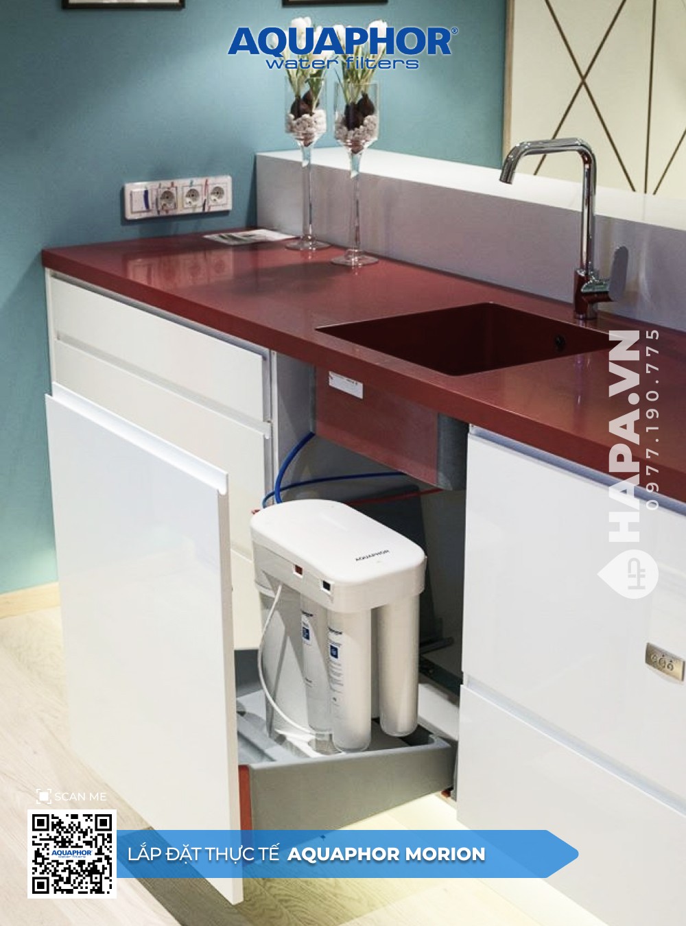 Hình ảnh lắp đặt Máy Lọc Nước AQUAPHOR MORION Cao Cấp tại Căn hộ Orchard Parkview, Phú Nhuận, TP. HCM