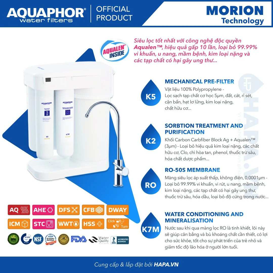 Thông số kỹ thuật Máy Lọc Nước Máy Lọc Nước AQUAPHOR MORION Cao Cấp 02