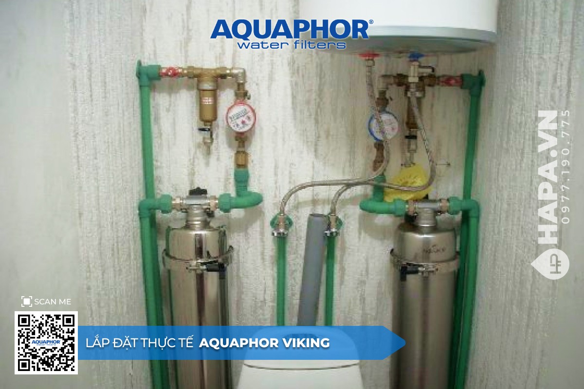 Hình ảnh lắp đặt thực tế của Máy lọc nước đầu nguồn Aquaphor Viking tại Cadif, Cần Thơ