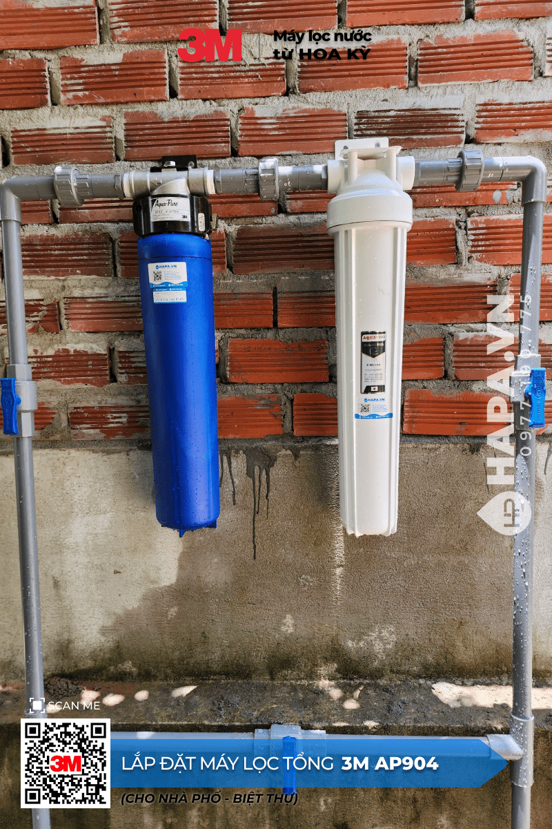 Hình ảnh Máy Lọc Nước Đầu Nguồn 3M AP904 được lắp đặt thực tế tại Biệt Thự Bến Tre