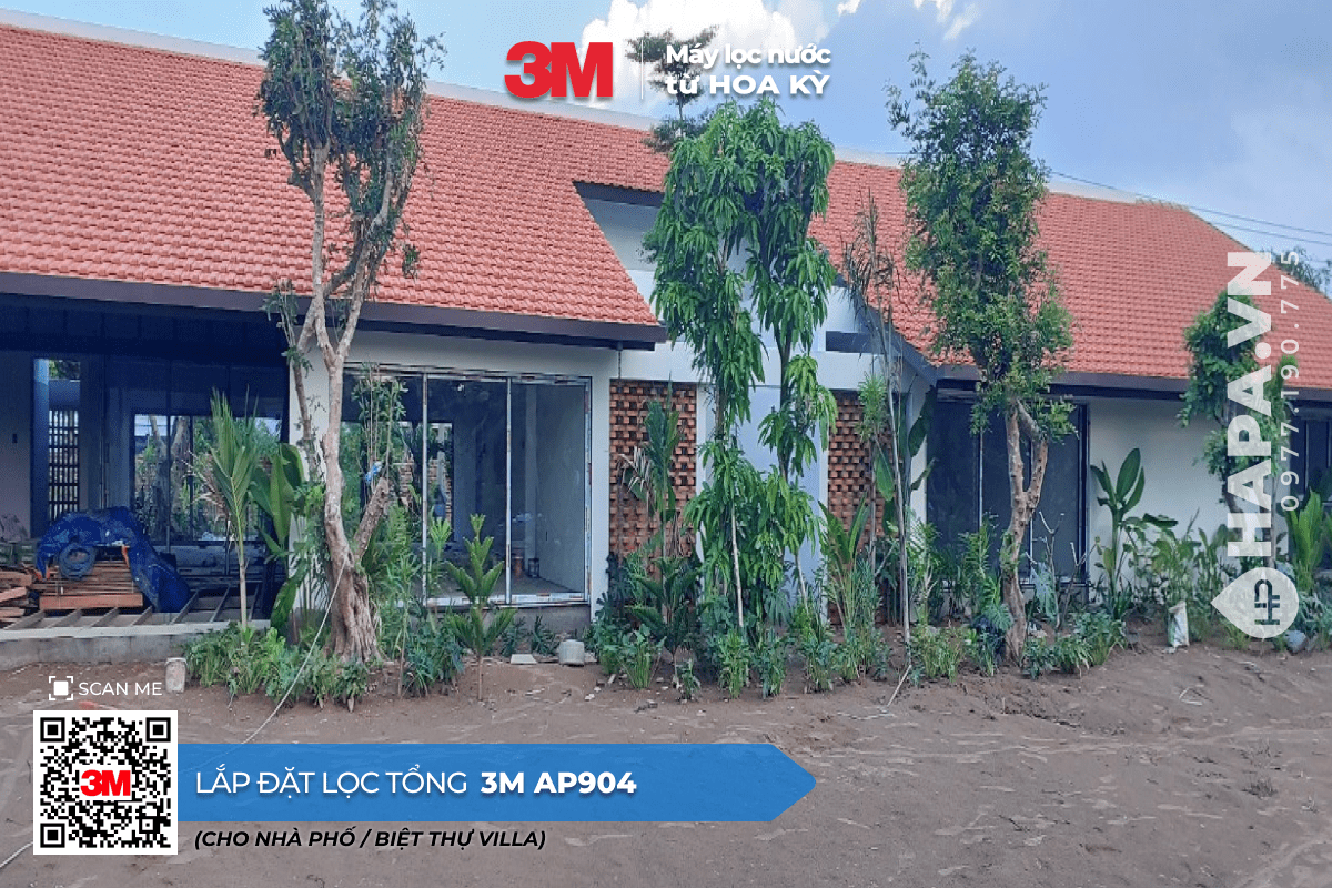 Hình ảnh Máy Lọc Nước Đầu Nguồn 3M được lắp đặt thực tế tại Biệt Thự Bến Tre