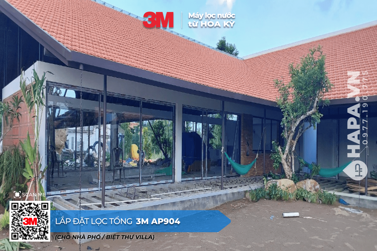 Hình ảnh Máy Lọc Nước Đầu Nguồn 3M được lắp đặt thực tế tại Biệt Thự Bến Tre