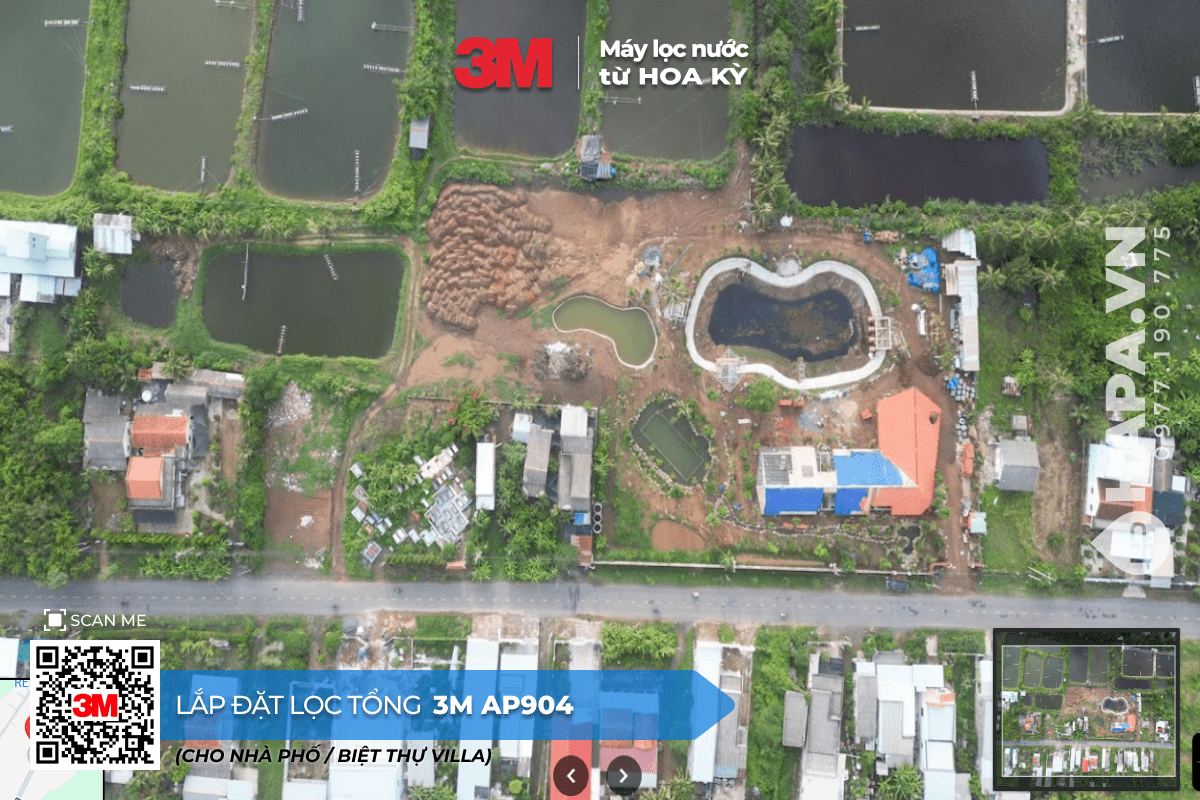 Hình ảnh Máy Lọc Nước Đầu Nguồn 3M được lắp đặt thực tế tại Biệt Thự Bến Tre