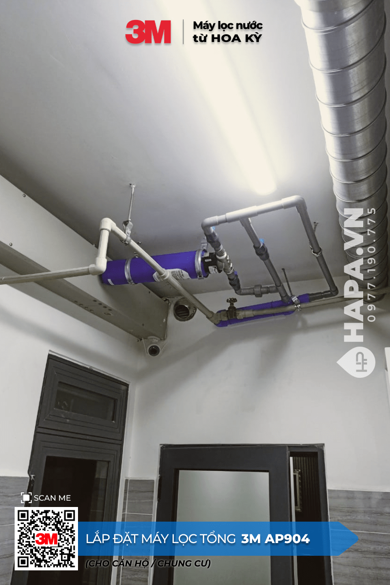 Hình ảnh lắp đặt thực tế Máy Lọc Nước Đầu Nguồn 3M AP904 tại Lancaster, Quận 1, TP HCM.