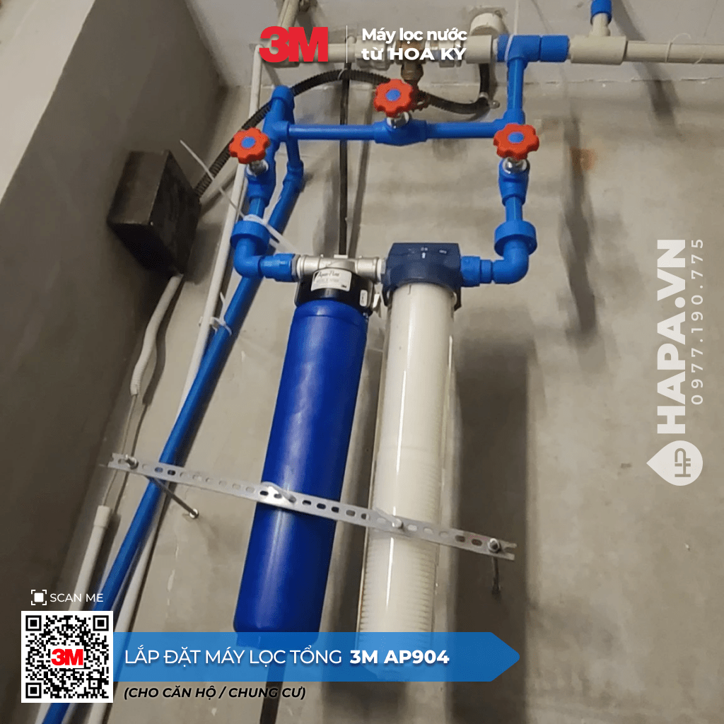 Hình ảnh lắp đặt thực tế Máy Lọc Nước Đầu Nguồn 3M AP904 tại New City, Quận 2, TP HCM.