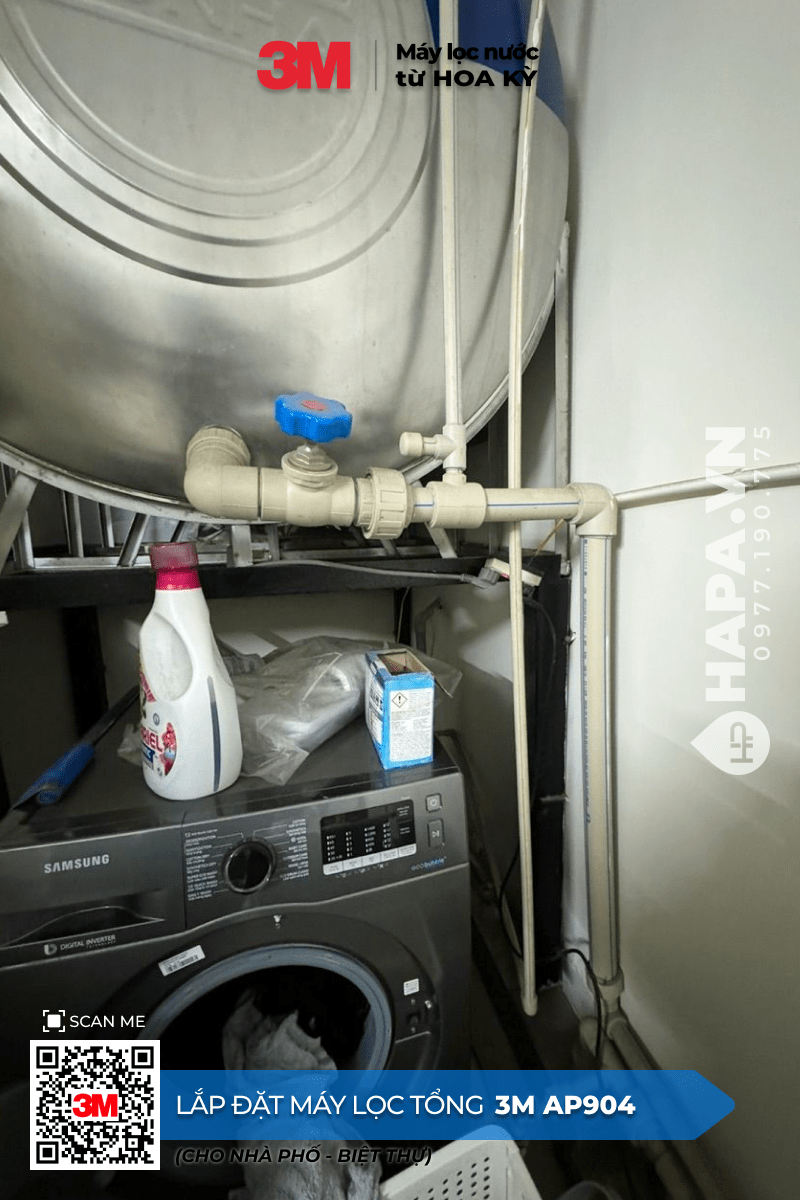 Hình ảnh lắp đặt thực tế Máy Lọc Nước Đầu Nguồn 3M AP904 tại Nhà phố Đống Đa, Hà Nội. - 02