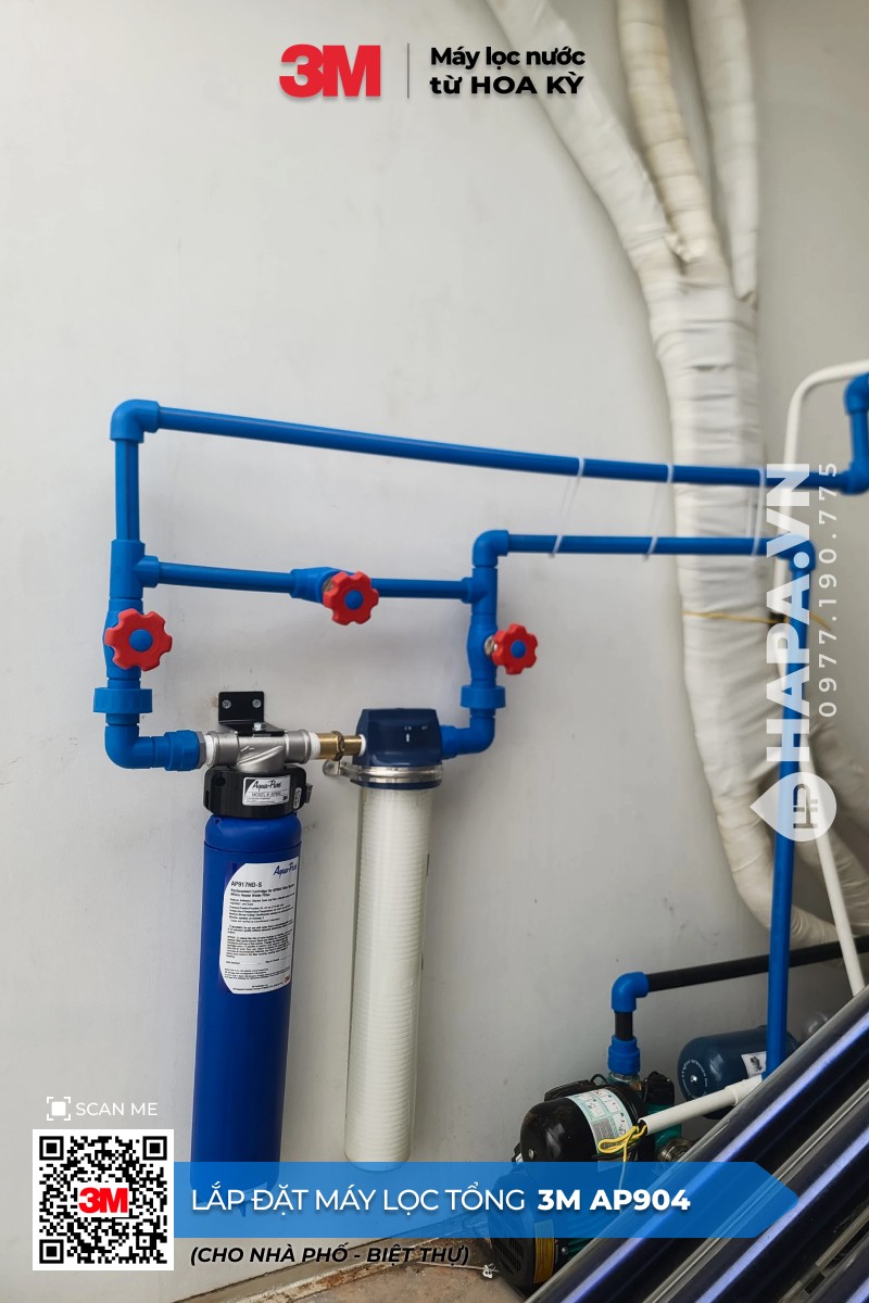 Hình ảnh lắp đặt thực tế của Máy Lọc Nước Đầu Nguồn 3M AP904 tại Villa Song Saigon, TP Thủ Đức