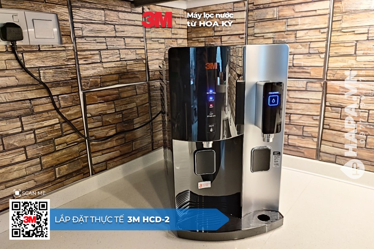 Hình ảnh lắp đặt thực tế của Máy Lọc Nước Nóng Lạnh Để Bàn 3M HCD-2 tại Him Lam Riverside Quận 7, TP. HCM