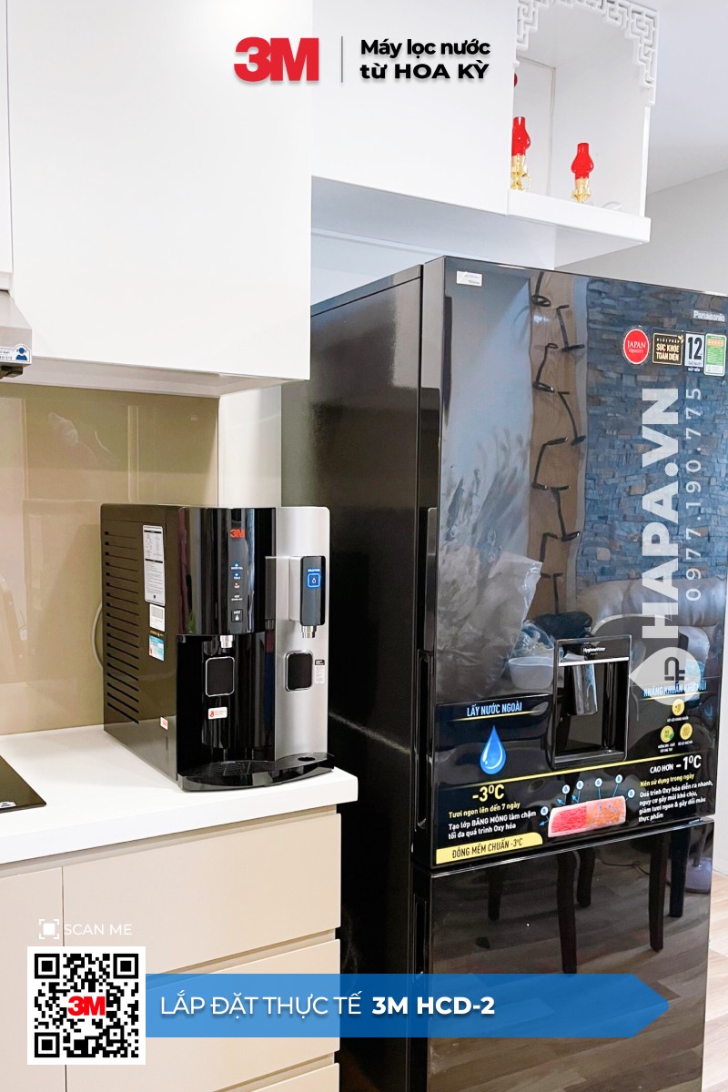 Hình ảnh lắp đặt thực tế của Máy Lọc Nước Nóng Lạnh Để Bàn 3M HCD-2 tại Căn hộ Xi Grand Quận 10, TP. HCM (2)
