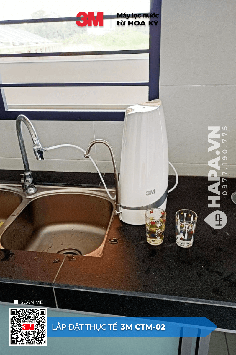 hình ảnh lắp đặt thực tế của Máy Lọc Nước Uống Để Bàn 3M CTM-02 tại Becamex Tower, Bình Dương