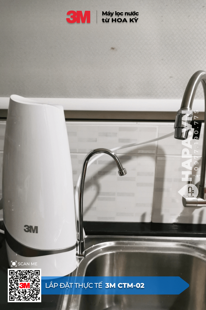 Hình ảnh lắp đặt thực tế của Lắp Đặt Máy Lọc Nước Để Bàn 3M CTM-02 tại Cara River Park, Ninh Kiều, Cần Thơ