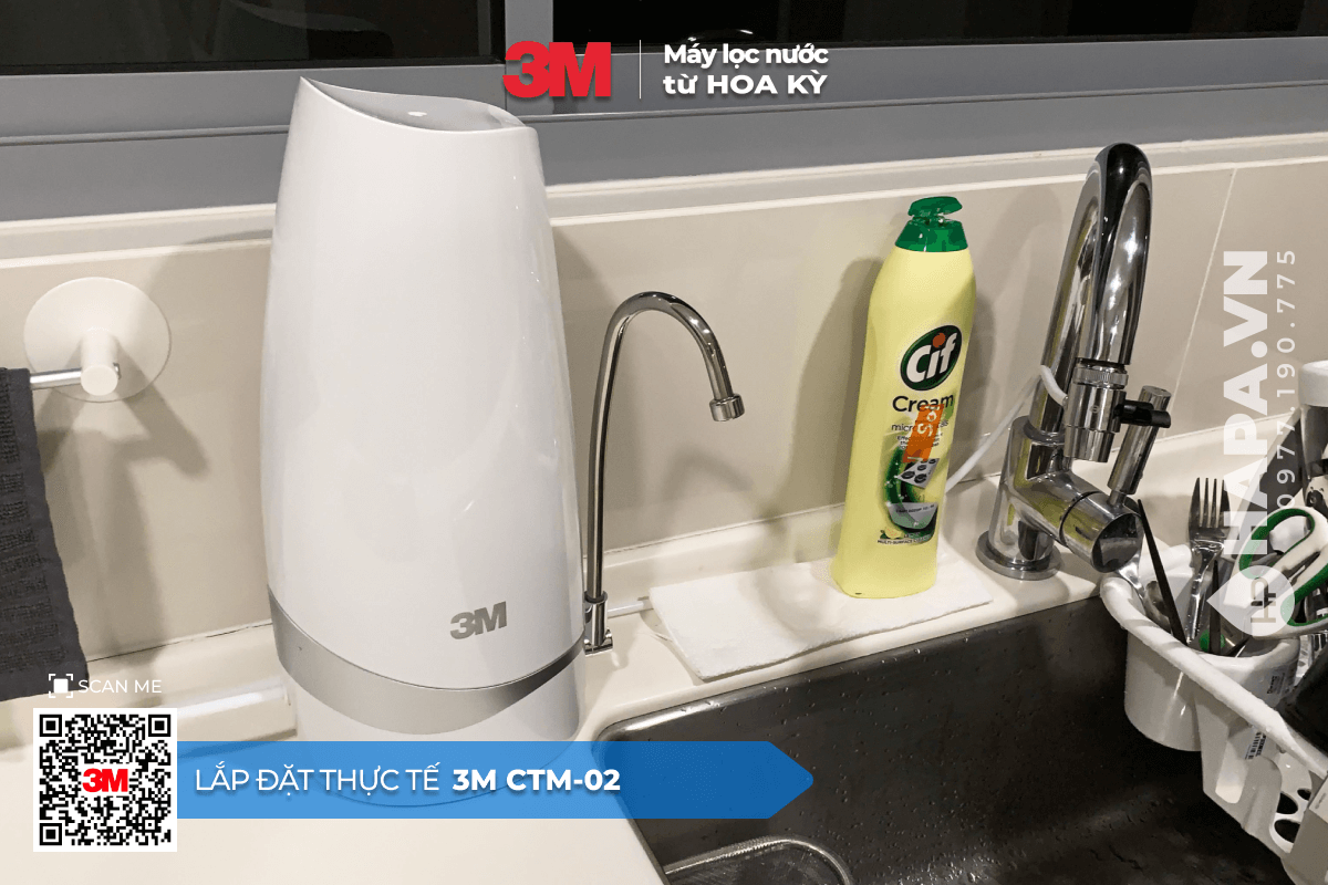 Hình ảnh lắp đặt thực tế của Lắp Đặt Máy Lọc Nước Để Bàn 3M CTM-02 tại Phú Gia Compound, Thanh Khê, Đà Nẵng