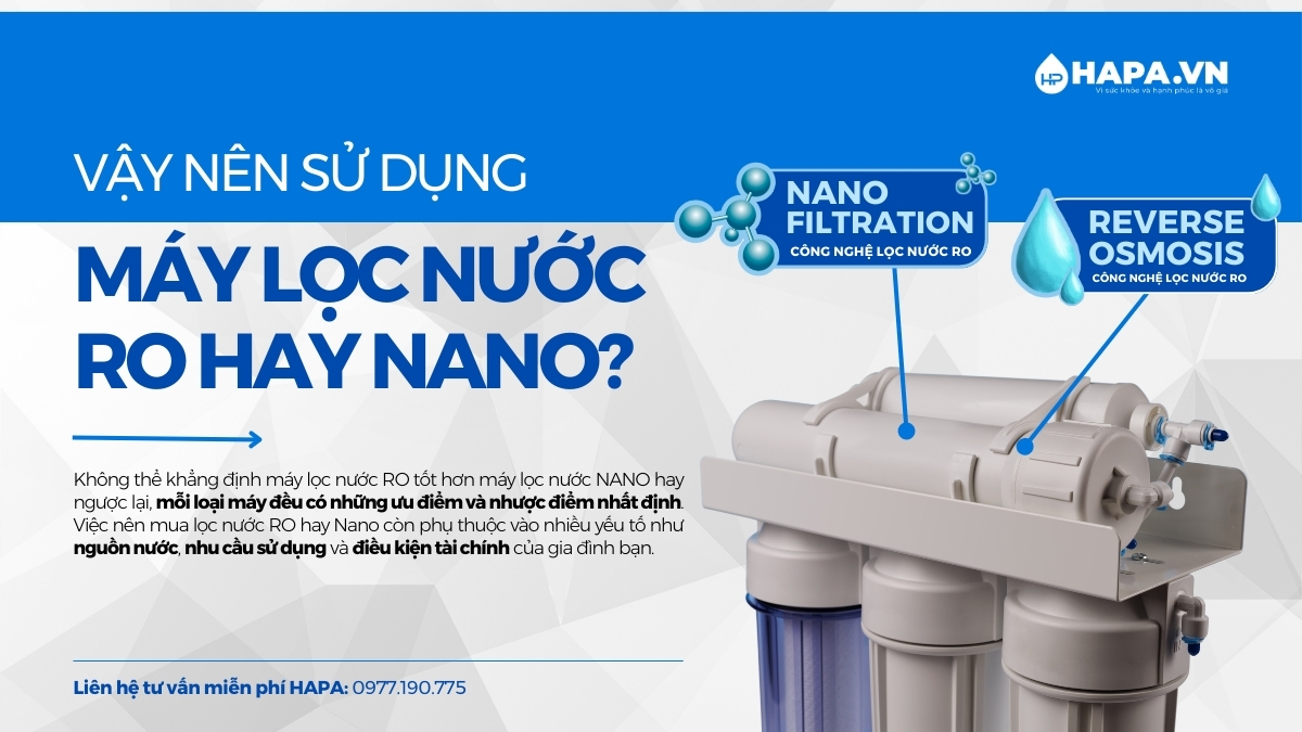 Nên mua lọc nước RO hay Nano? Hãy cân nhắc với nhu cầu hiện tại của bạn!