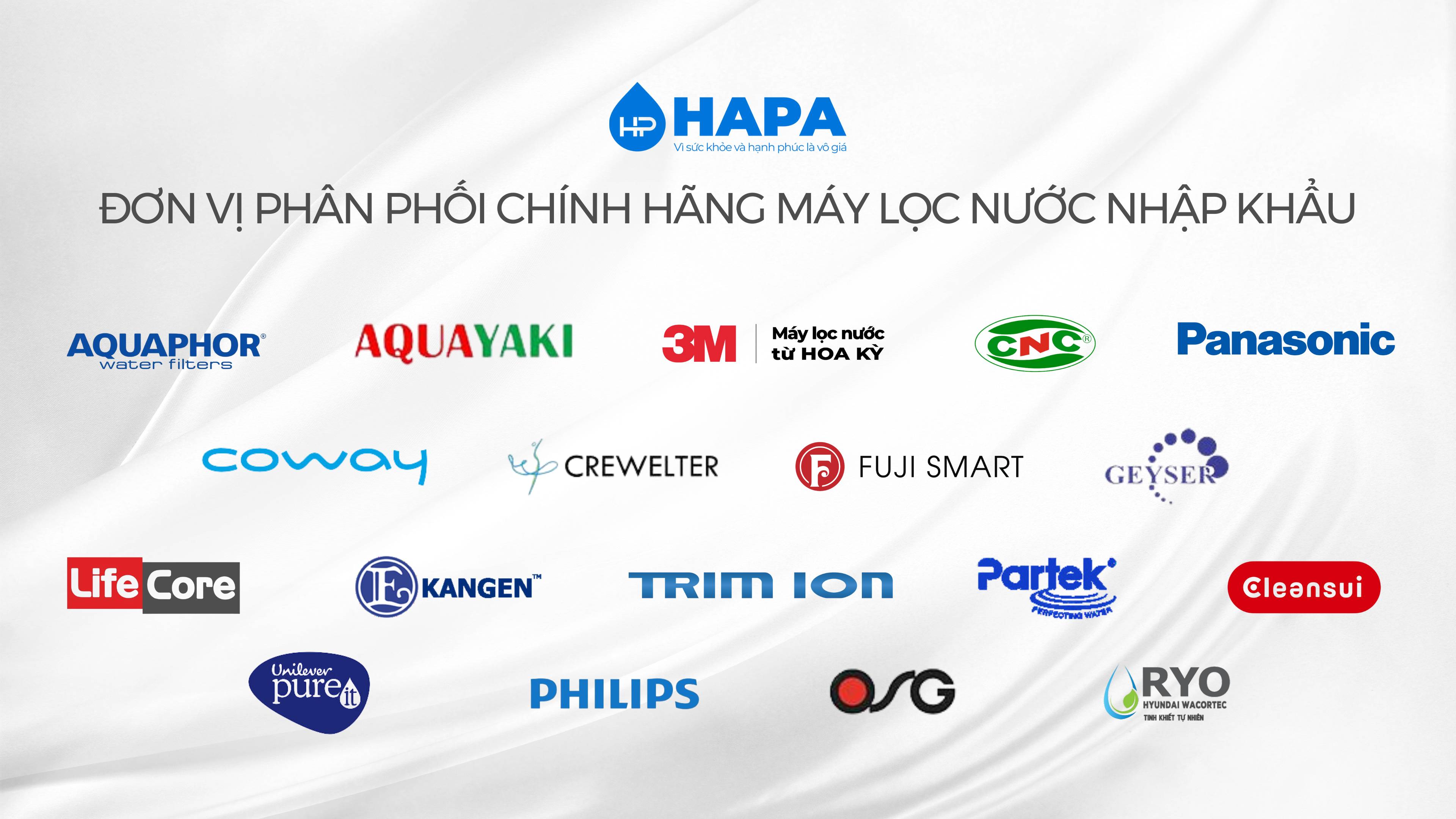 Các thương hiệu Máy Lọc Nước Chính hãng tại HAPA.VN