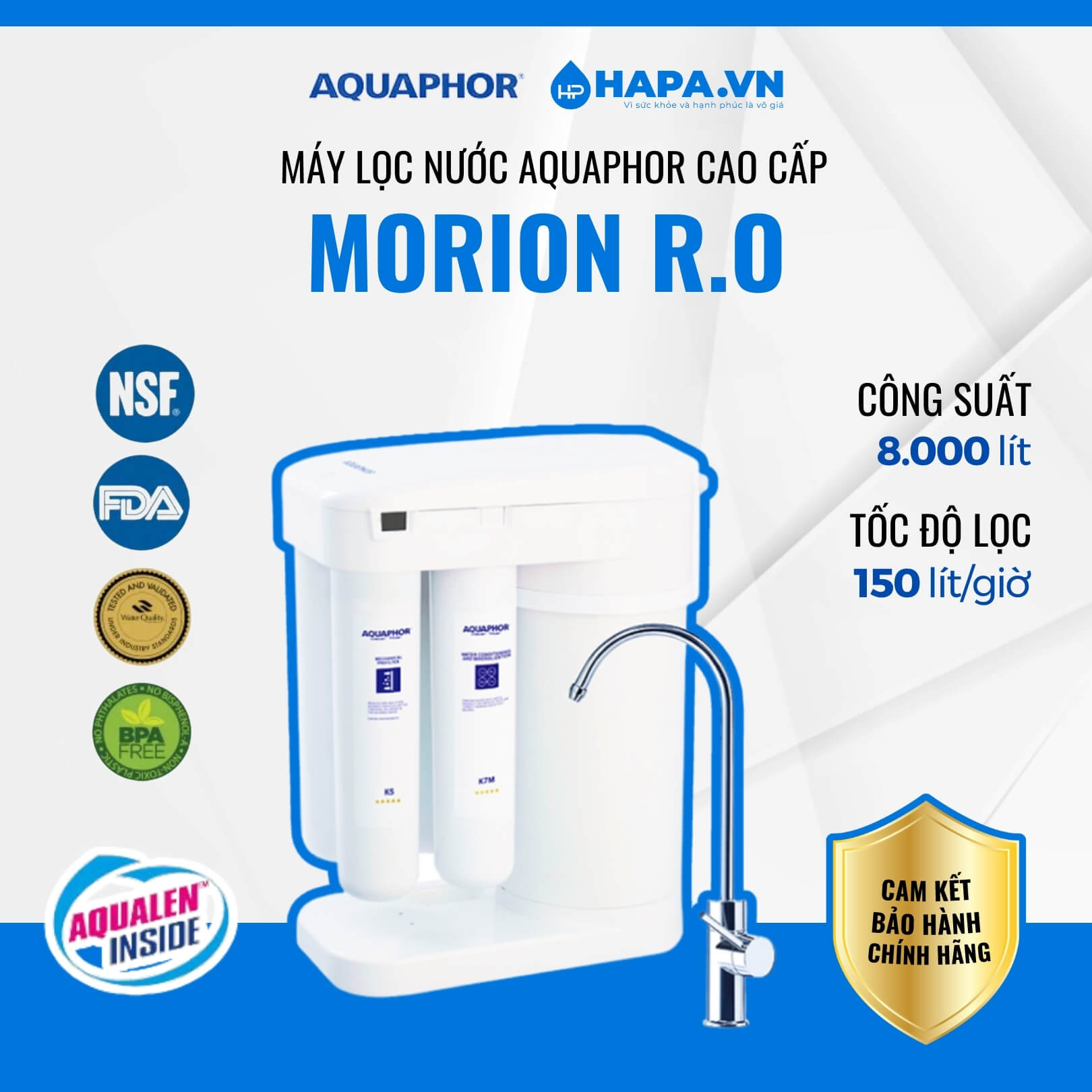 Aquaphor Morion được tích hợp hệ thống lọc 6 cấp mạnh mẽ