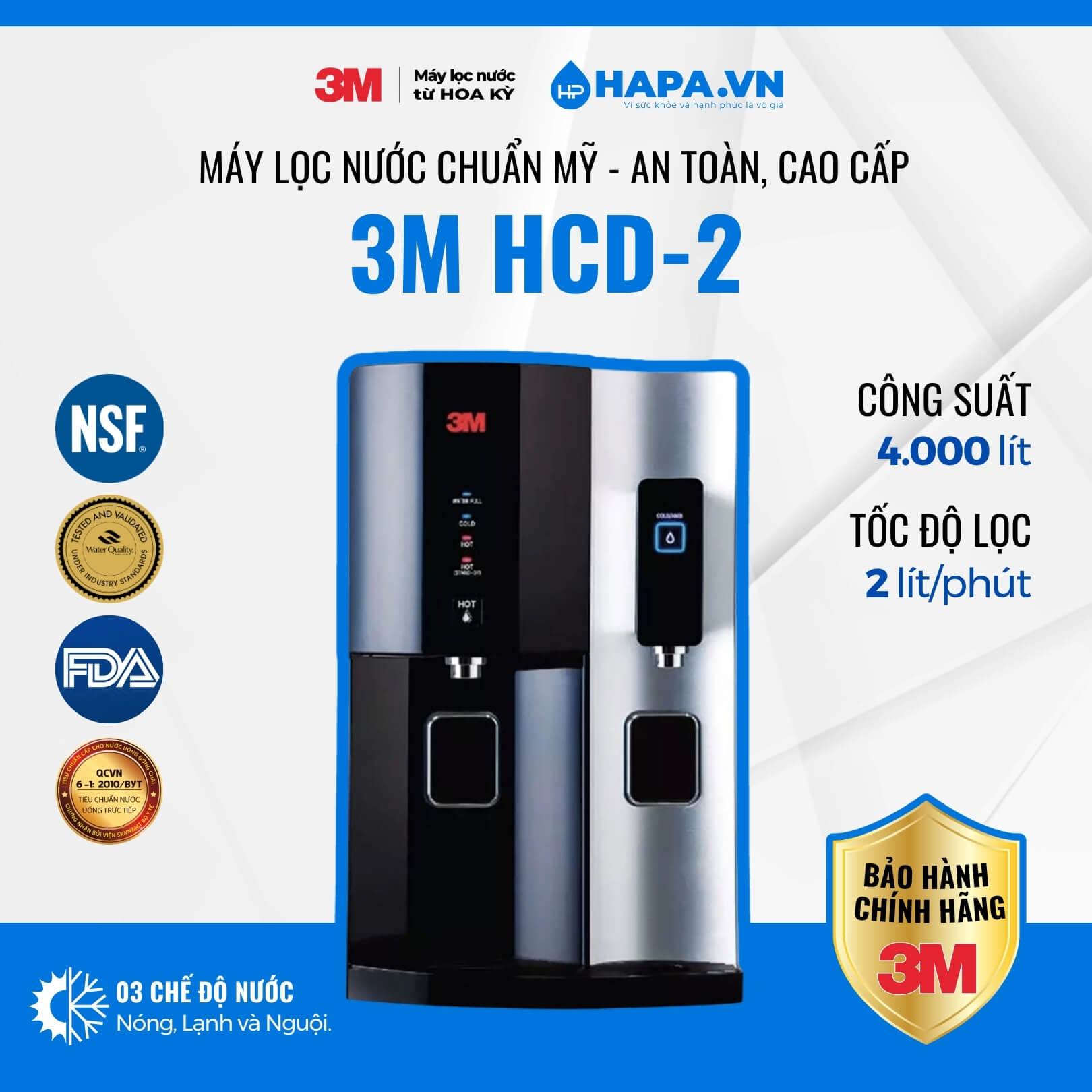 3M HCD-2 sở hữu thiết kế nhỏ gọn, hiện đại, lắp đặt dễ dàng