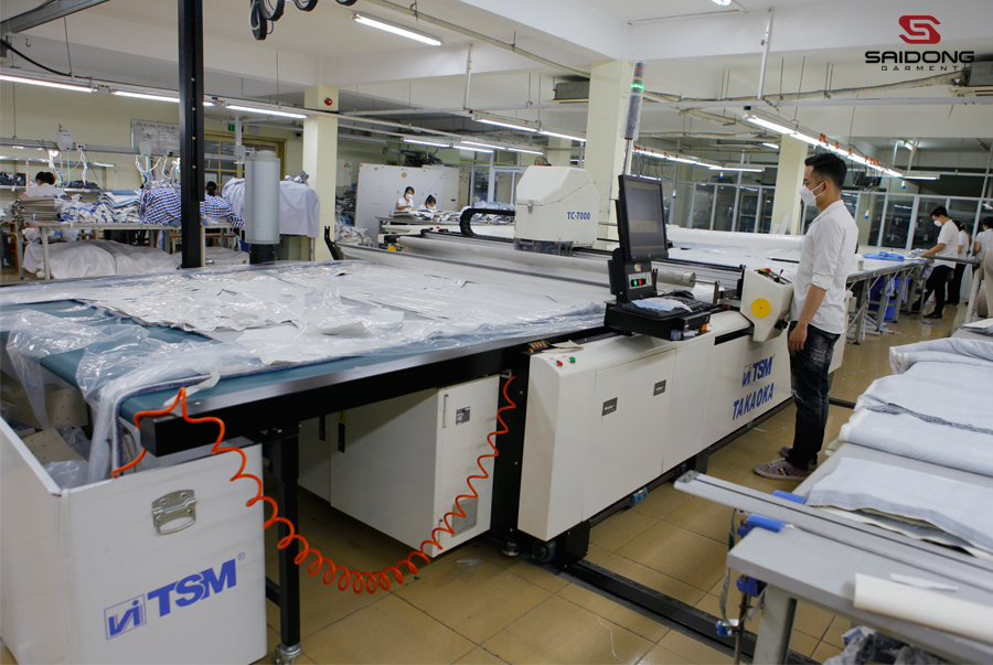 hệ thống trang bị máy móc tại may sài đồng