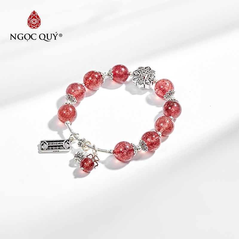 vòng tay đá thạch anh dâu