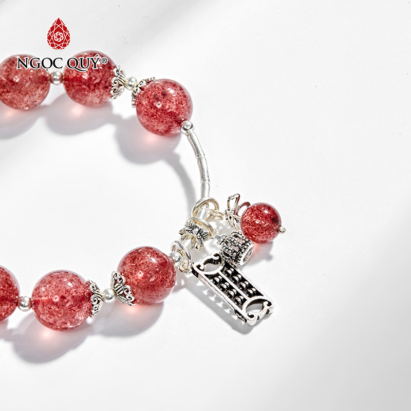 vòng tay đá thạch anh dâu