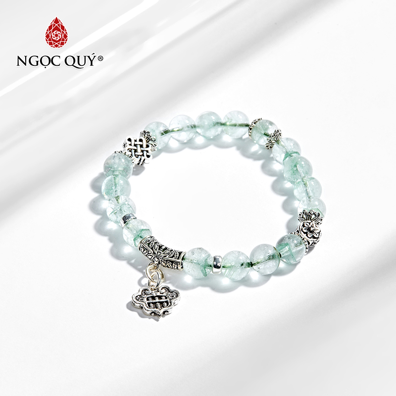 vòng tay đá thạch anh tóc xanh