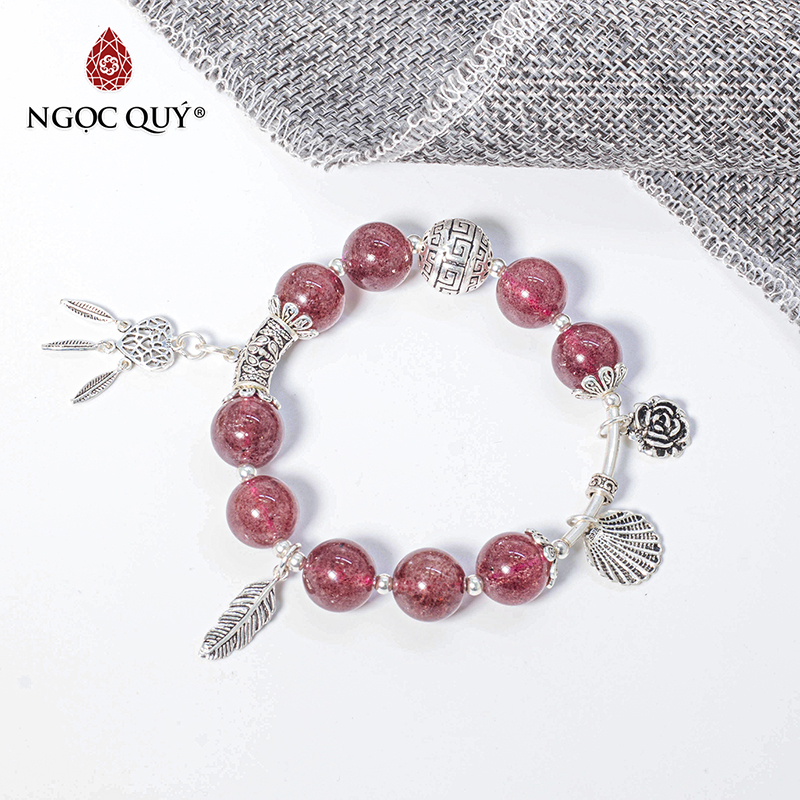 vòng tay đá thạch anh dâu