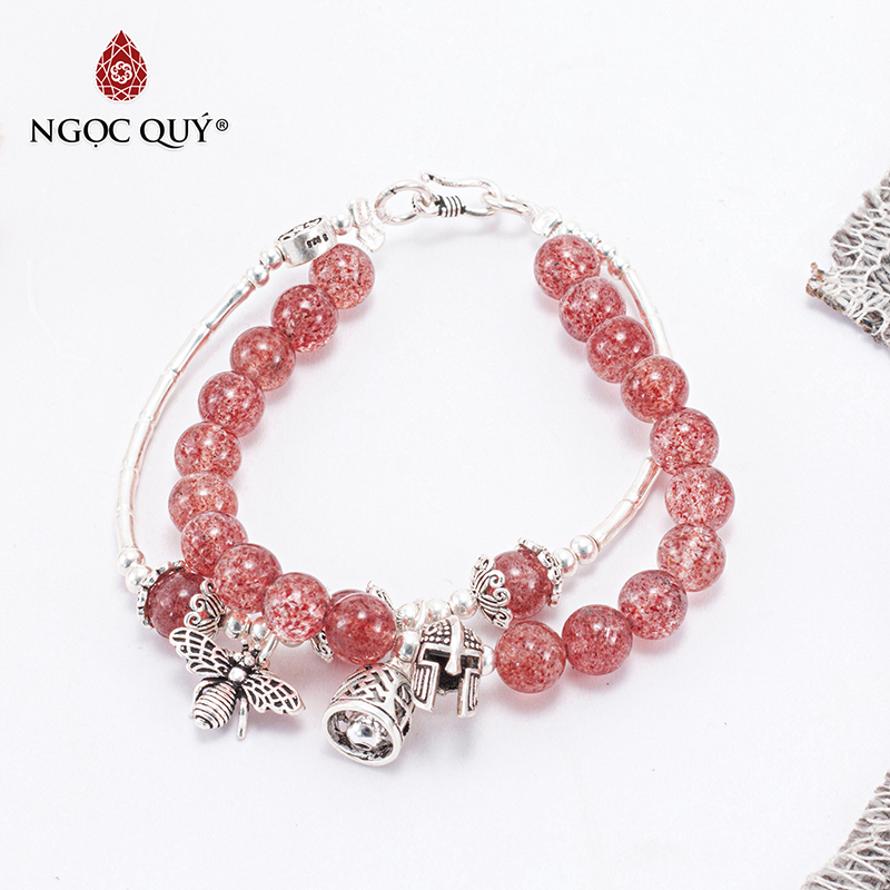 vòng tay đá thạch anh dâu