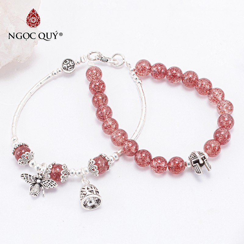 vòng tay đá thạch anh dâu