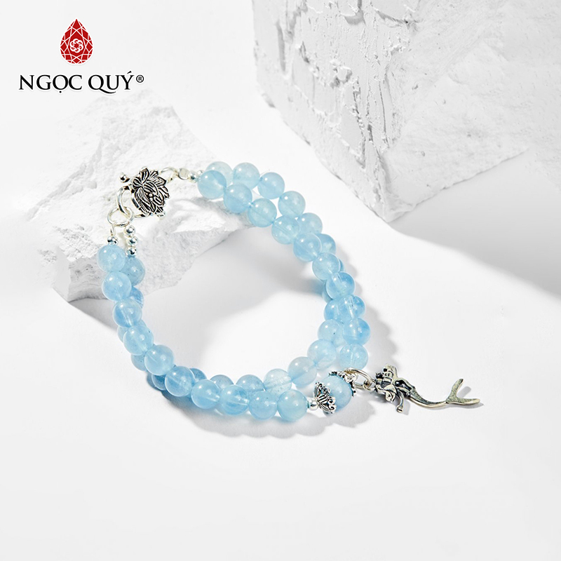 vòng tay đá aquamarine