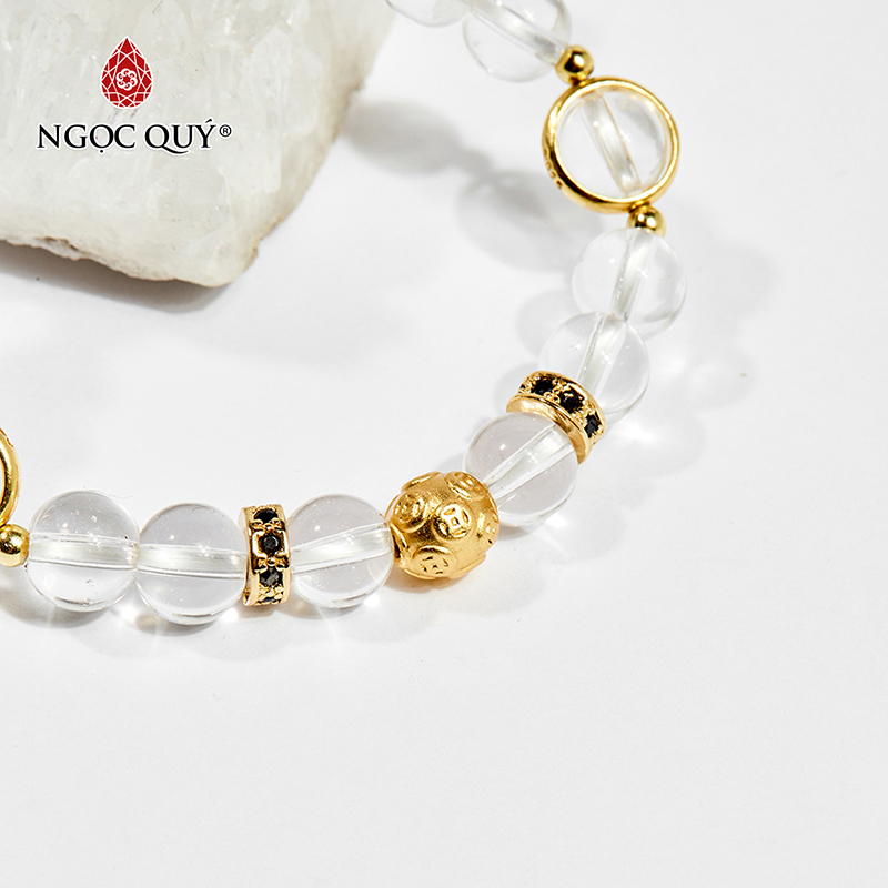 vòng tay đá thạch anh trắng