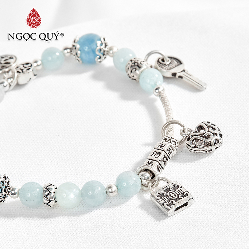 vòng tay đá aquamarine