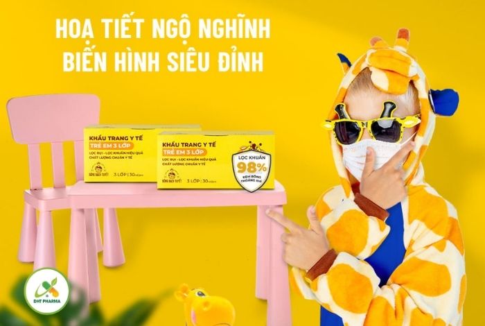 Khẩu trang Bông Bạch Tuyết trẻ em 3 lớp