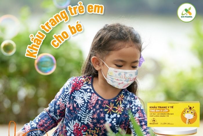 Khẩu trang Bông Bạch Tuyết trẻ em 3 lớp