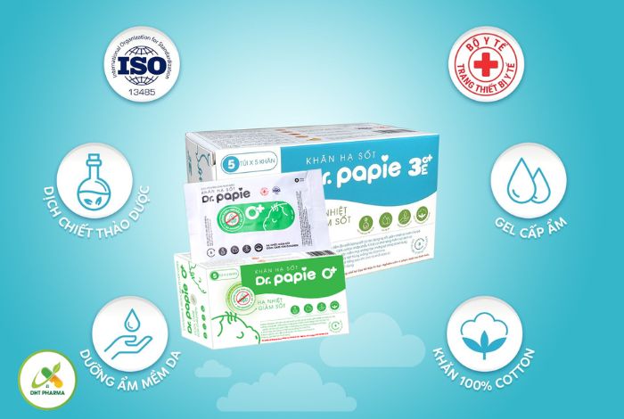 Khăn lau hạ sốt Dr Papie