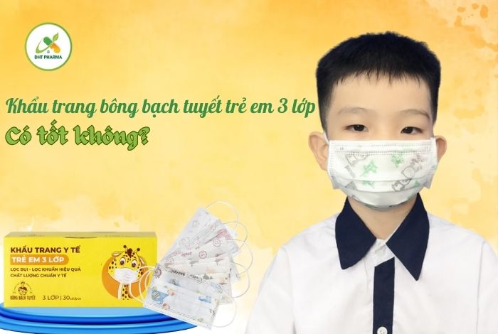 Khẩu trang Bông Bạch Tuyết trẻ em 3 lớp