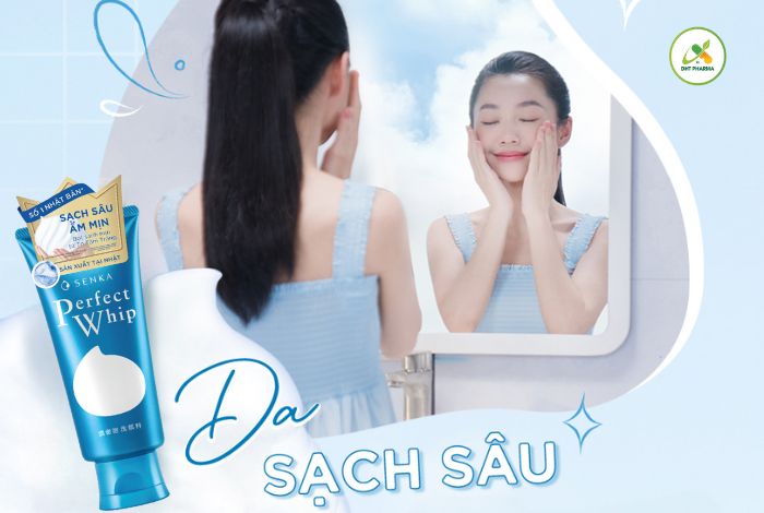 Sữa rửa mặt Senka xanh