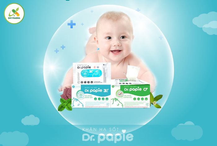 Khăn lau hạ sốt Dr Papie