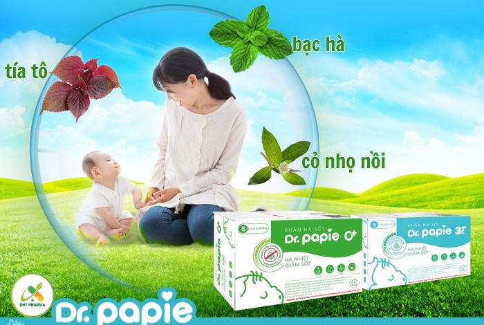 Khăn lau hạ sốt Dr Papie