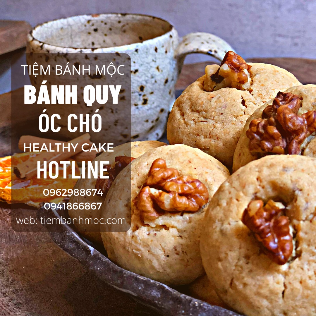 Cách làm bánh quy óc chó nguyên cám healthy