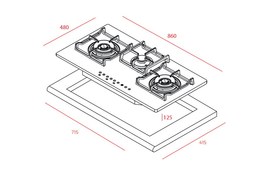 Bếp gas Teka GK LUX 86.1 3G AI AL 2TR