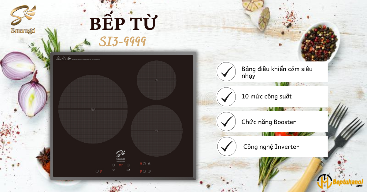 Bếp từ Smaragd 3 vùng nấu SI3-9999 giá rẻ