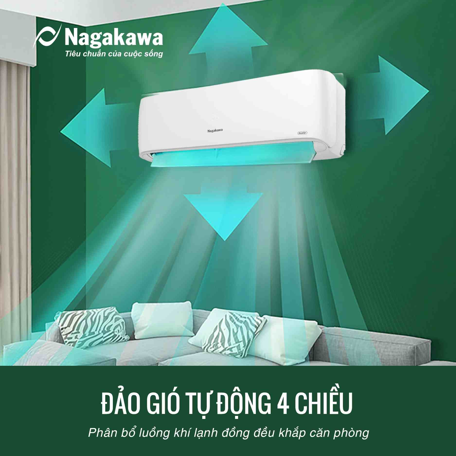 Điều hòa 2 chiều Nagakawa inverter 24000 btu NIS-A24R2H11