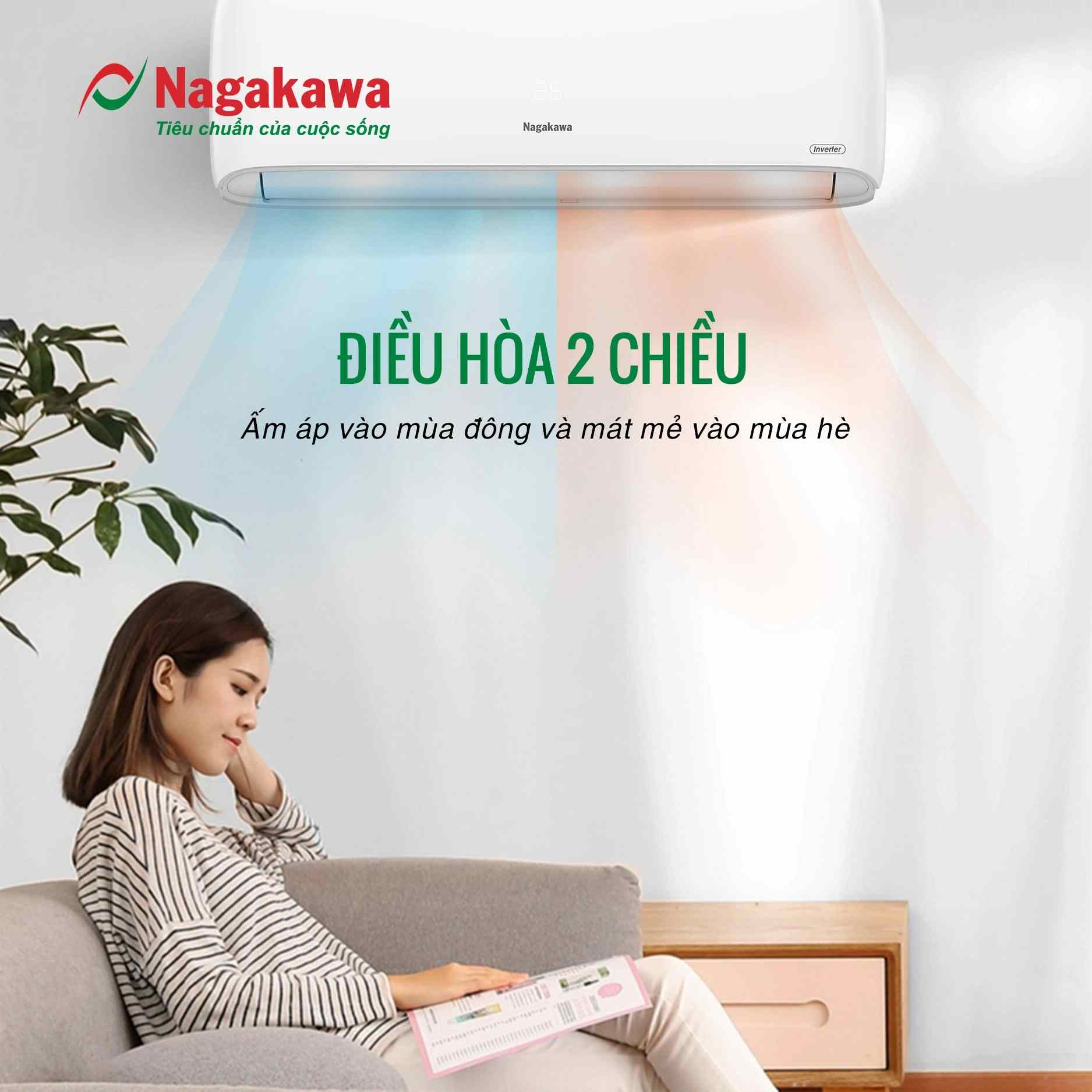 Điều hòa 2 chiều Nagakawa inverter 24000 btu NIS-A24R2H11