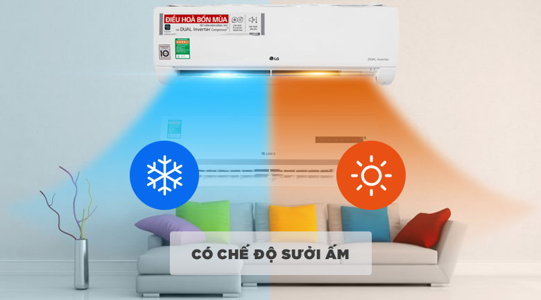 Điều hòa LG 2 chiều Inverter 9200 BTU B10END thiết kế hiện đại