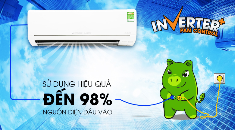 Điều hòa Mitsubishi Electric 2 chiều Inverter 12000BTU MSZ-HL35VA tiết kiệm điện