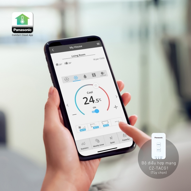 Máy lạnh Panasonic inverter 1.5Hp CU/CS-U12XKH-8 điều khiển qua điện thoại thông minh