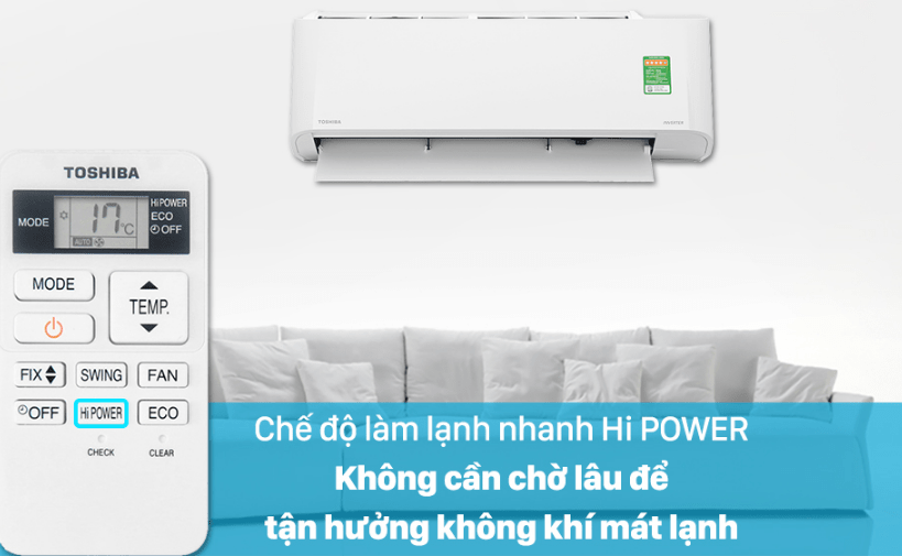 Điều hoà Toshiba inverter 12000BTU 1 chiều RAS-H13L3KCVG-V 